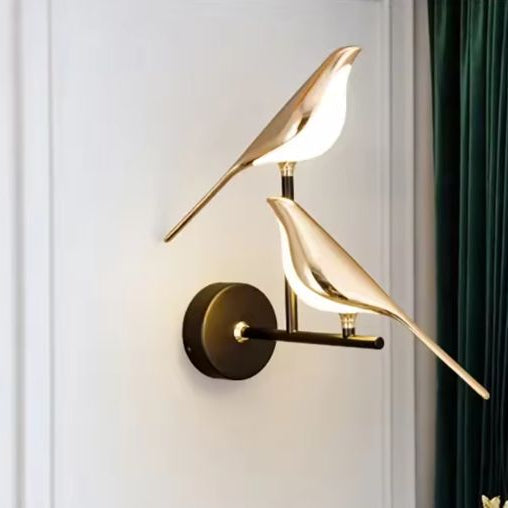 Gouden Vogel LED Wandlamp – Creatieve Muurlamp met Kunstzinnig Design