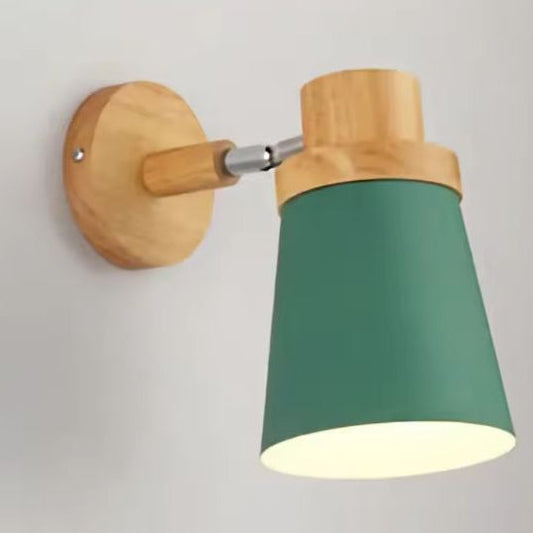 Moderne LED Wandlamp – IJzer & Hout, E27 Macaron Design