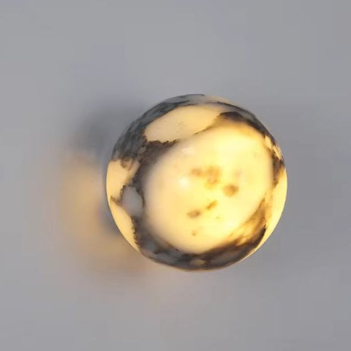 Luxe Wandlamp van Zwart Marmer – Moderne LED Sfeerverlichting