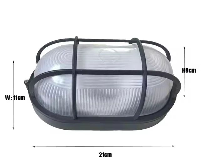 Retro Waterdichte Wandlamp – Aluminium & Glas, IP65, E27 Fitting