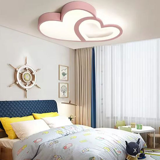 Moderne LED Kinderkamer Plafondlamp – Hartvormig Design, Dimbaar met Afs