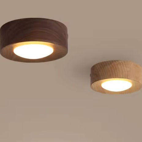 Walnoot Houten Plafondlamp – Moderne LED Gang- en Kamerverlichting