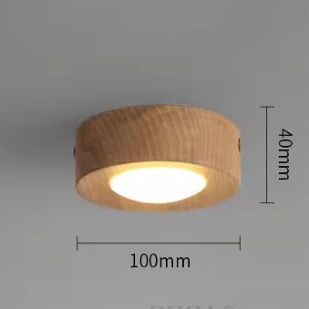 Walnoot Houten Plafondlamp – Moderne LED Gang- en Kamerverlichting