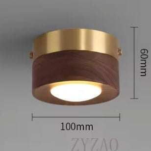 Walnoot Houten Plafondlamp – Moderne LED Gang- en Kamerverlichting