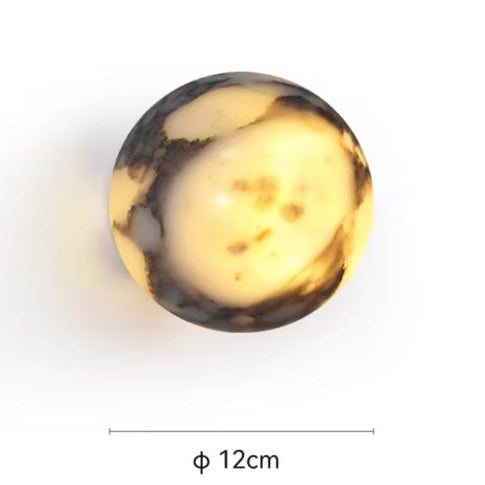 Luxe Wandlamp van Zwart Marmer – Moderne LED Sfeerverlichting