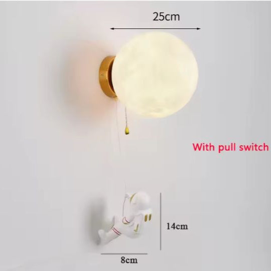 Astronaut Wandlamp – Creatieve Maanlamp voor Kinderkamer & Slaapkamer