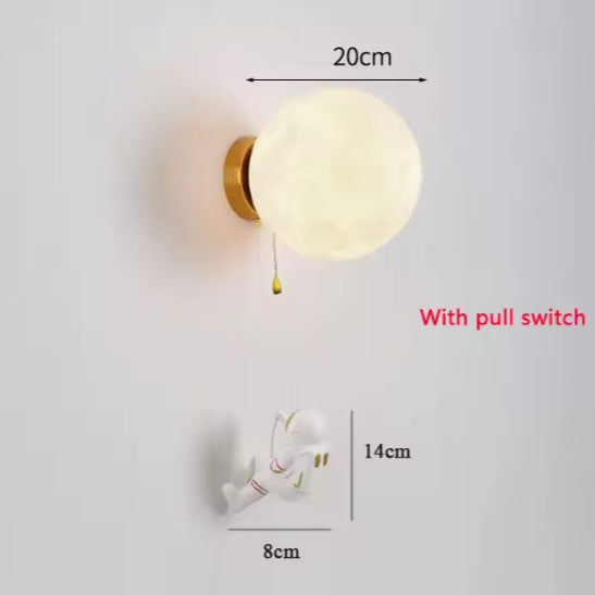 Astronaut Wandlamp – Creatieve Maanlamp voor Kinderkamer & Slaapkamer