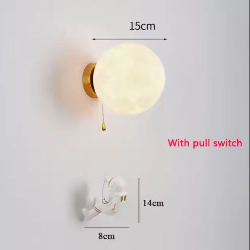 Astronaut Wandlamp – Creatieve Maanlamp voor Kinderkamer & Slaapkamer