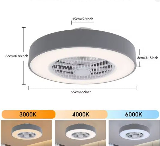 Plafondventilator met LED-verlichting – Rond Design, Stil & Energiezuinig