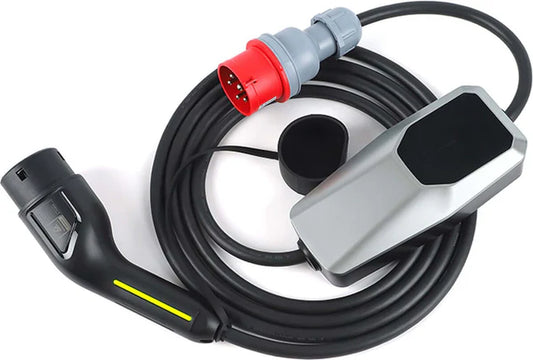 Mobiele Thuislader 22kW - Type 2 - 3-Fase 32A -Timer - Digitaal Display- Krachtstroom - Maximale Snelheid
