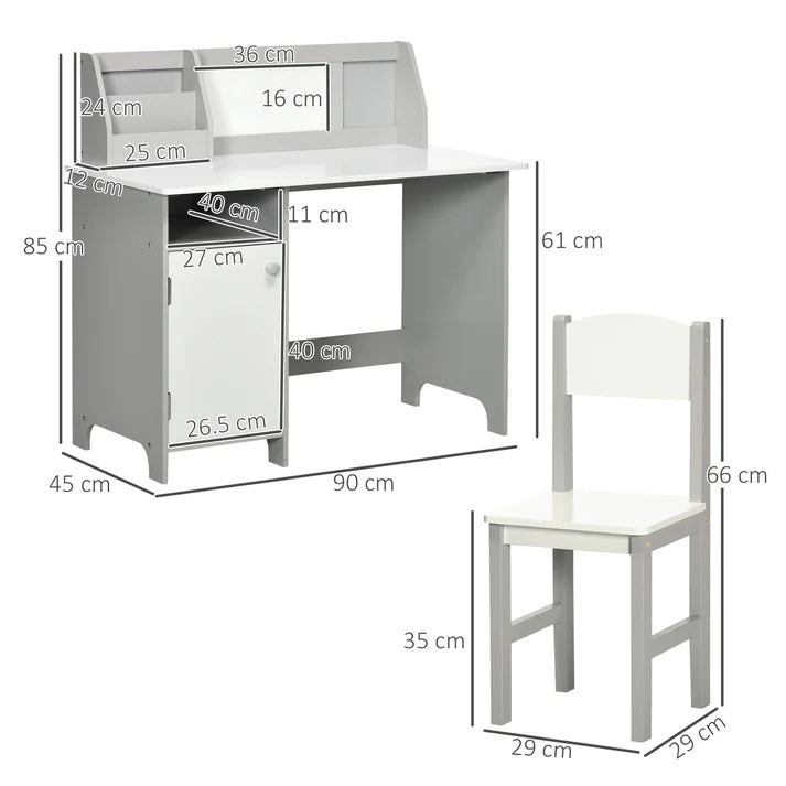 Kinderbureau – Kinderbureau Set – Kindertafel – Schrijftafel – Bureau Met Stoel – Whiteboard Werkblad – Afgeronde Hoeken Veilig Design
