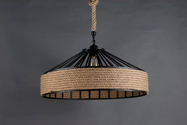 Noah Hanglamp – Klassieke Henneptouw Plafondlamp