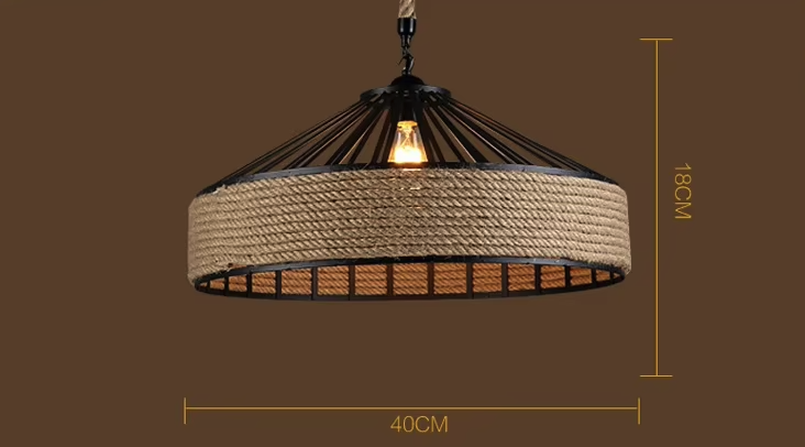 Noah Hanglamp – Klassieke Henneptouw Plafondlamp