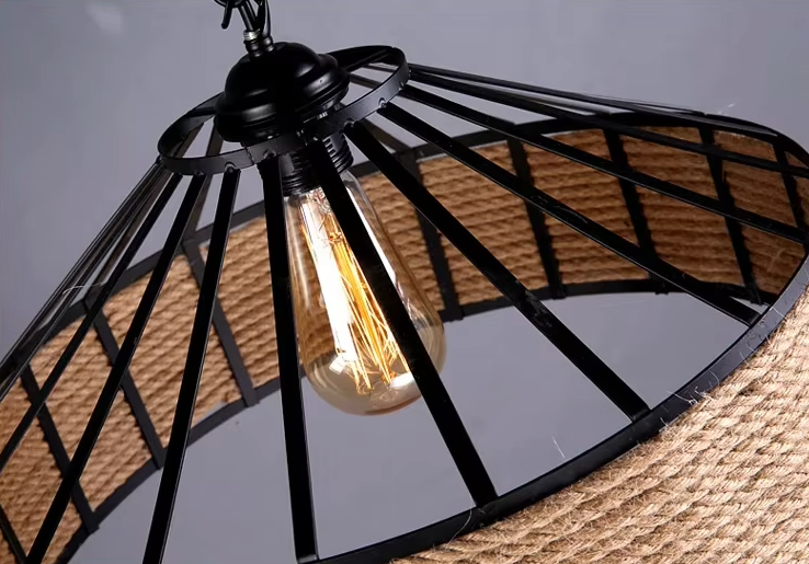 Noah Hanglamp – Klassieke Henneptouw Plafondlamp