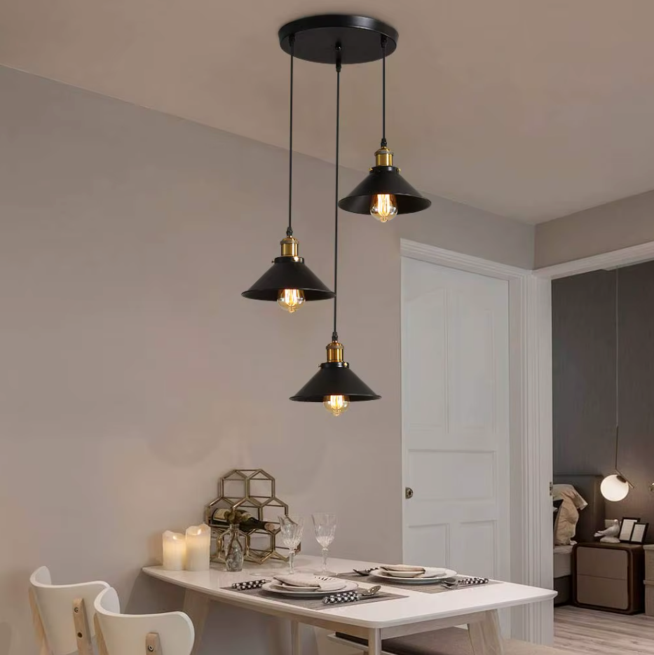 LumaLight 3-Lichts Vintage Industriële Hanglamp