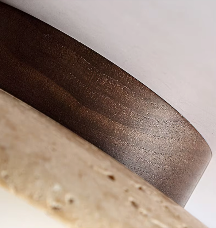 Inase Wabi-Sabi Plafondlamp van Travertijn en Hout