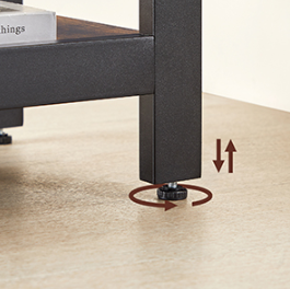 Sedia L-vormig Hoekbureau met 2 Planken – Vintage Bruin-Zwart