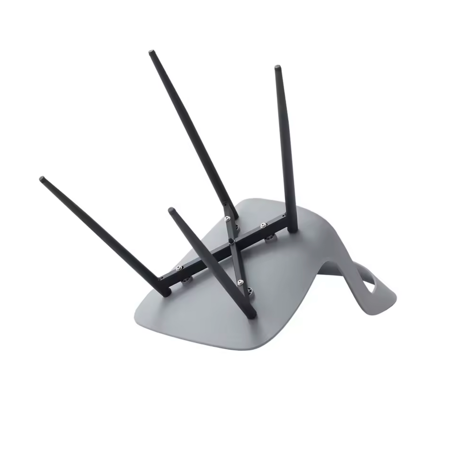 Set van 6 Scandinavische Eetkamerstoelen – Stijlvolle en Comfortabele Stoelen met Metalen Poten (Zwart/Grijs/Wit)