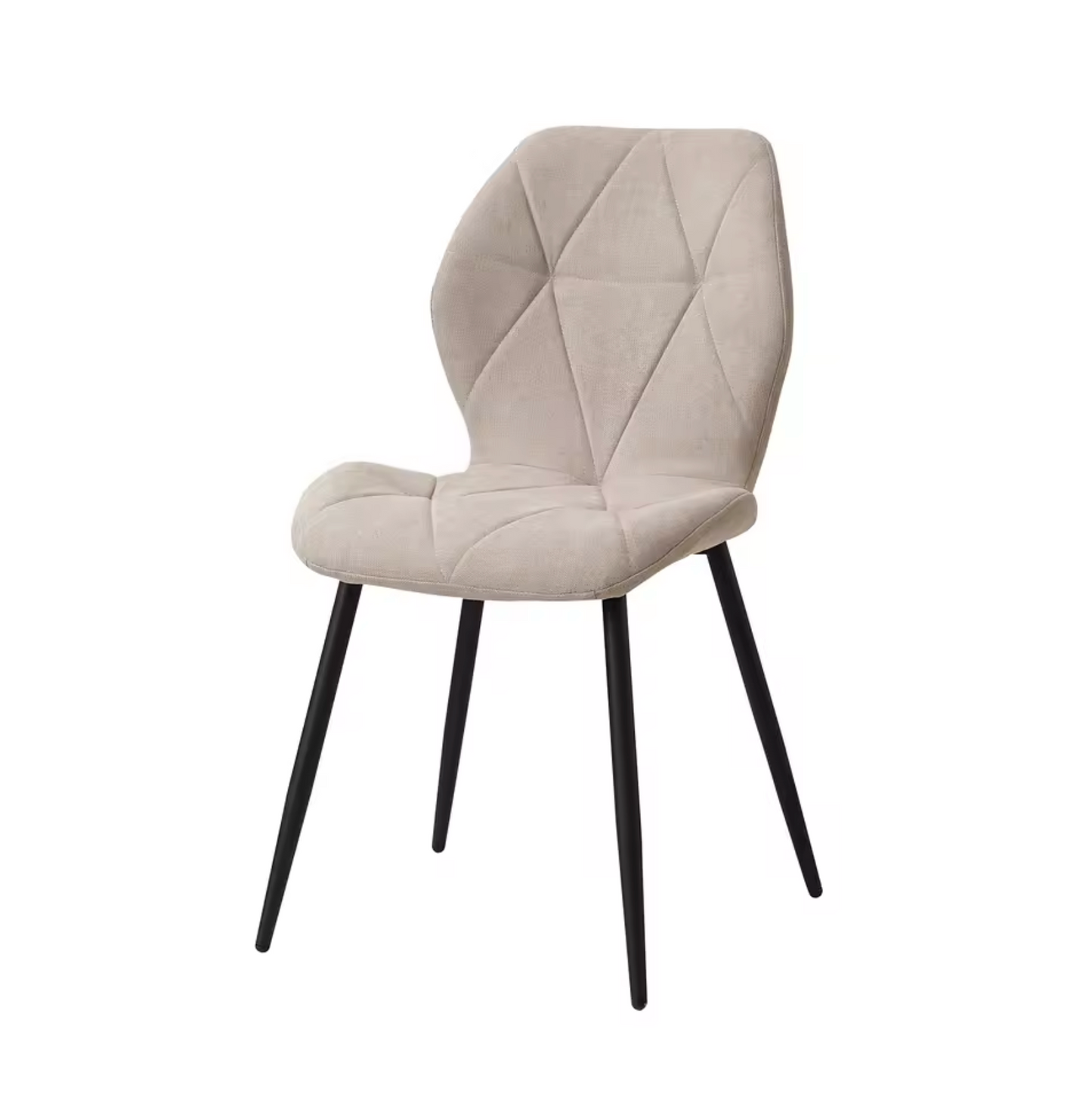 Set van 4 Moderne Eetkamerstoelen – Gevoerde Zitting & IJzeren Poten