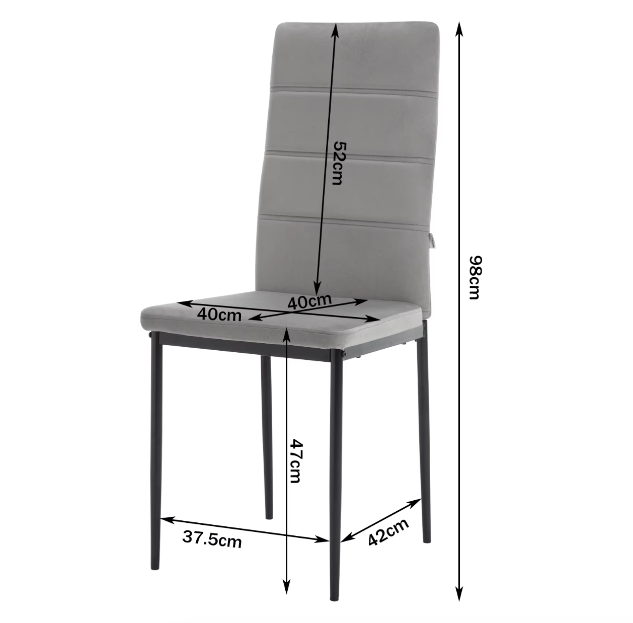 Set van 4 Moderne Eetkamerstoelen met Hoge Rug