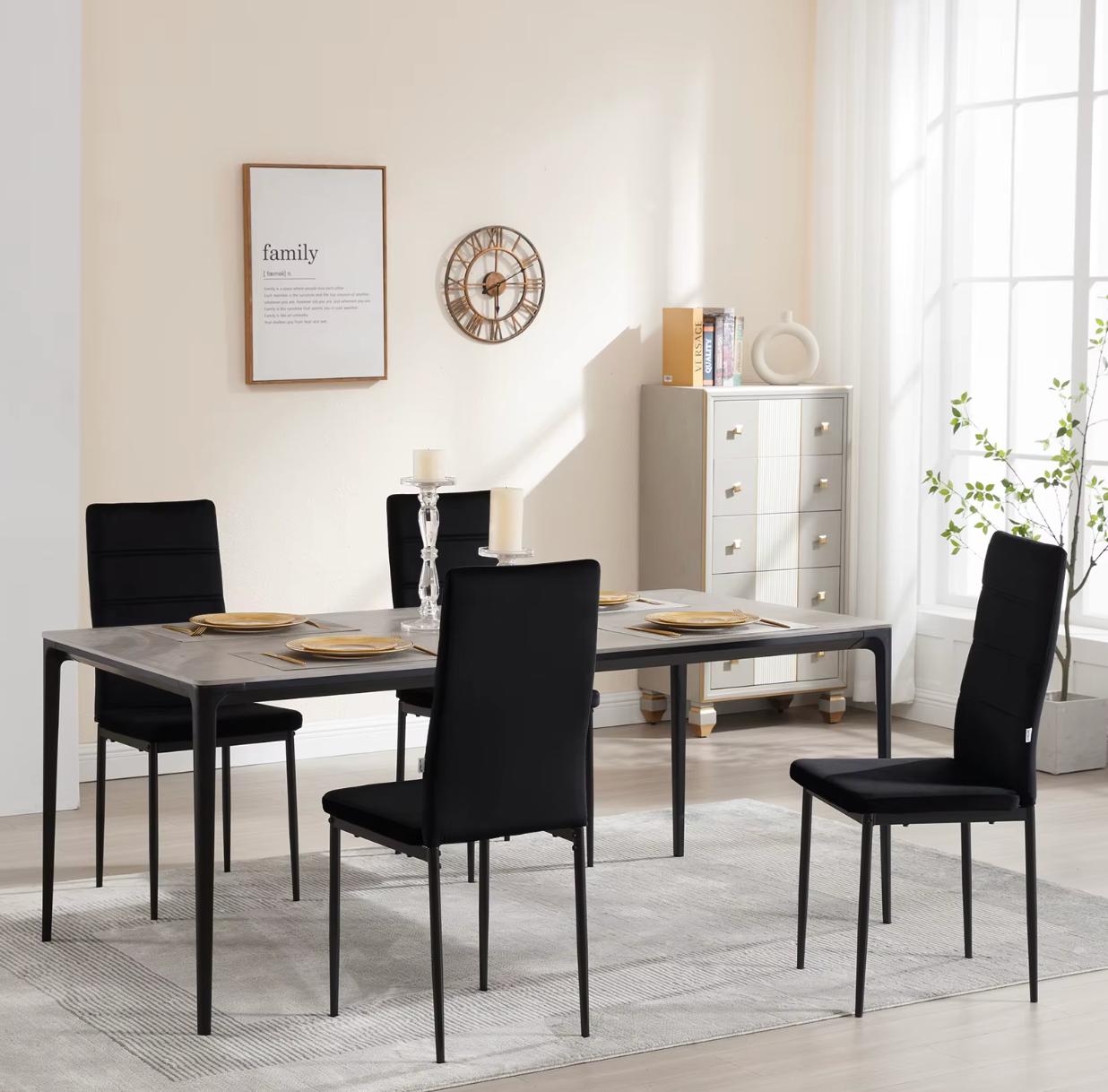 Set van 4 Moderne Eetkamerstoelen met Hoge Rug