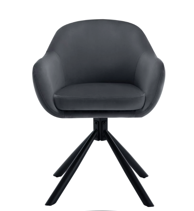 Set van 2 Ergonomische en Gestoffeerde Eetkamerstoelen
