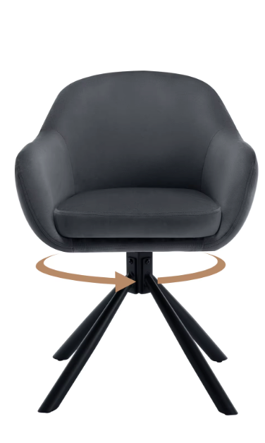 Set van 2 Ergonomische en Gestoffeerde Eetkamerstoelen