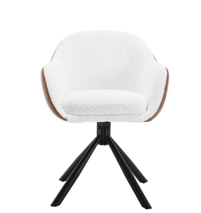 Set van 2 Ergonomische en Gestoffeerde Eetkamerstoelen