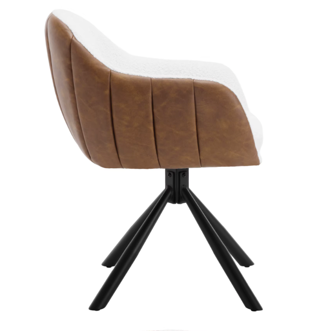 Set van 2 Ergonomische en Gestoffeerde Eetkamerstoelen