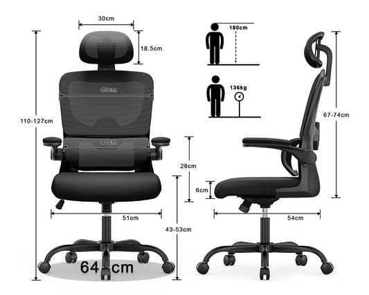 Sedia Premium Ergonomische Bureaustoel - Zwart