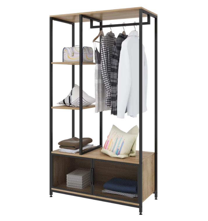 Sedia Vintage Kledingkast met Open Opbergrek en Kast