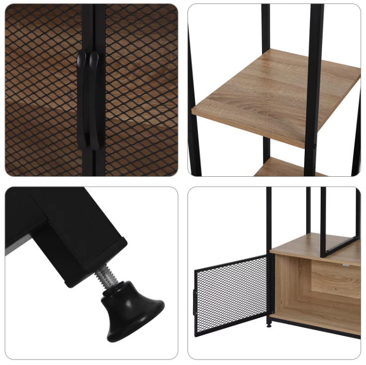Sedia Vintage Kledingkast met Open Opbergrek en Kast