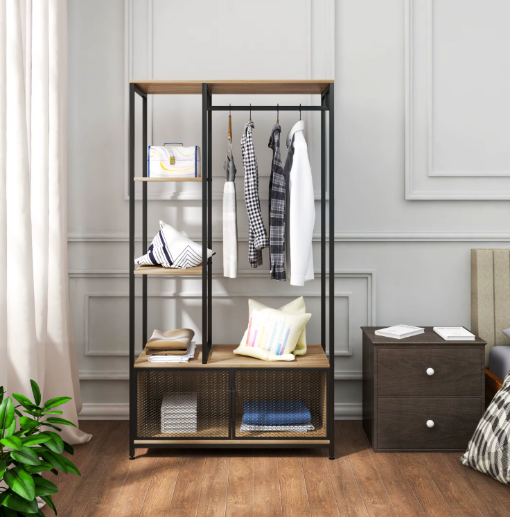 Sedia Vintage Kledingkast met Open Opbergrek en Kast