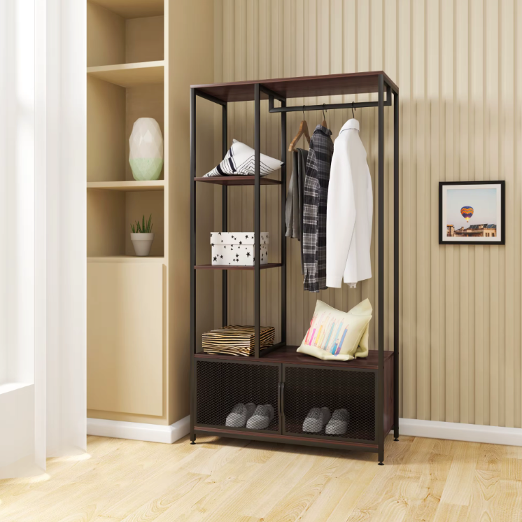 Sedia Vintage Kledingkast met Open Opbergrek en Kast
