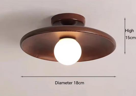 Nordic Houten Plafondlamp – Rond Design | Diameter van 18/28cm