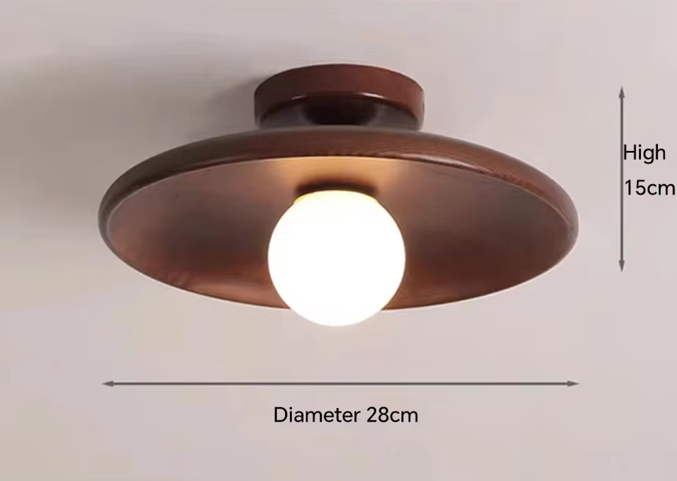 Nordic Houten Plafondlamp – Rond Design | Diameter van 18/28cm