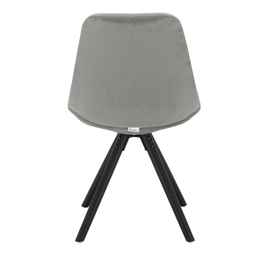 Set van 2 Nordic Eetkamerstoelen – Ontbijt en Keukenkruk met Rugleuning – Zacht Gewatteerde Zitting – Massief Houten Poten