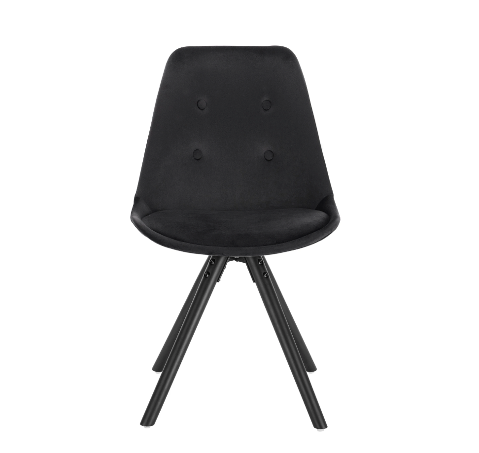 Set van 2 Nordic Eetkamerstoelen – Ontbijt en Keukenkruk met Rugleuning – Zacht Gewatteerde Zitting – Massief Houten Poten