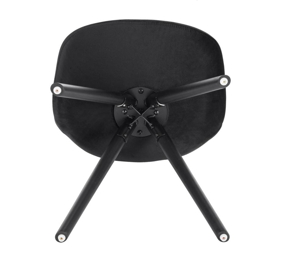 Set van 2 Nordic Eetkamerstoelen – Ontbijt en Keukenkruk met Rugleuning – Zacht Gewatteerde Zitting – Massief Houten Poten