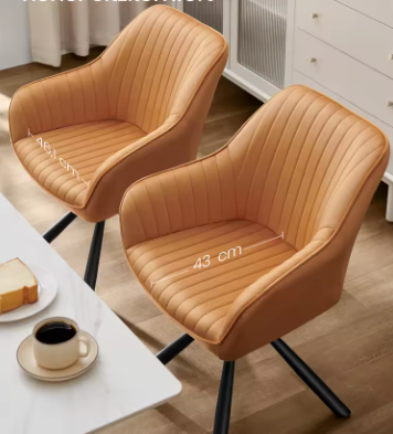 Stoelen Set van 2 Fluwelen Eetkamerstoelen met Armleuningen – Gestoffeerde Keukenstoelen tot 120 kg – Ergonomisch Design – Karamel Bruin & Groen