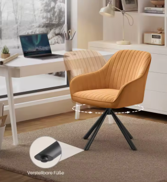 Stoelen Set van 2 Fluwelen Eetkamerstoelen met Armleuningen – Gestoffeerde Keukenstoelen tot 120 kg – Ergonomisch Design – Karamel Bruin & Groen