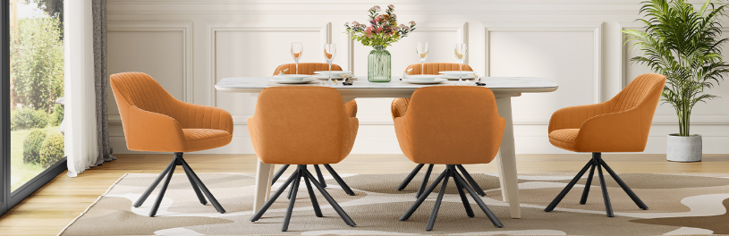Stoelen Set van 2 Fluwelen Eetkamerstoelen met Armleuningen – Gestoffeerde Keukenstoelen tot 120 kg – Ergonomisch Design – Karamel Bruin & Groen