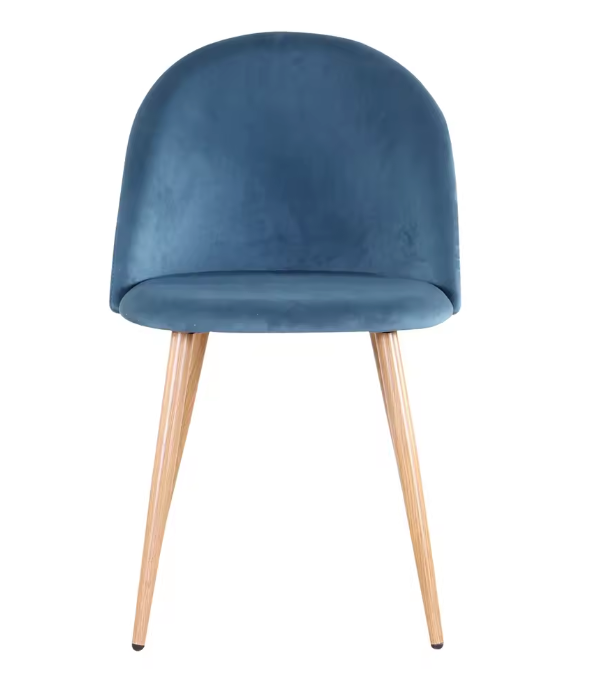 Set van 2/4/6 Blauwe Fluwelen Eetkamerstoelen – Scandinavisch Design met Metalen Poten – Comfortabele Stoelen voor Eetkamer & Woonruimte