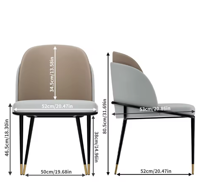 Set van 2 Moderne Eetkamerstoelen – Gewatteerd Kunstleer – Luxe Tweekleurig Design met Houten Accenten