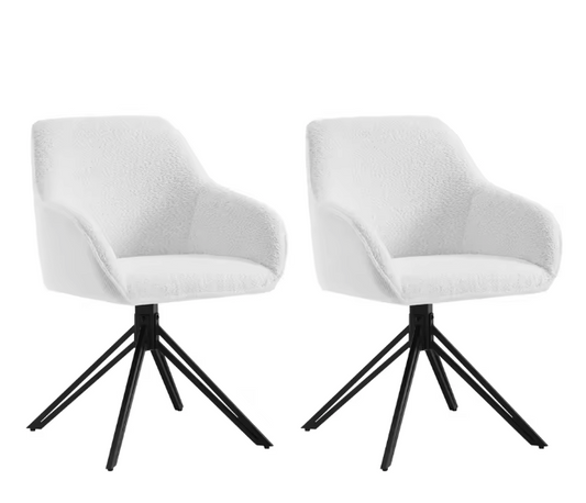 2 stks/set Corduroy Draaibare Eetkamerstoelen Ergonomische Gestoffeerde Keukenstoelen met Armleuningen Rugleuning Lounge Stoel voor Woonkamer