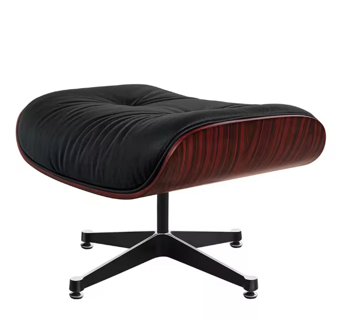 Klassieke Fauteuil – Licht Hout – Zwart Natuurlijk Leer