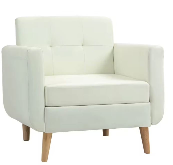 Moderne Lounge Fauteuil met Armleuningen – Crème, Comfort & Stijl voor Woon- of Studiekamer