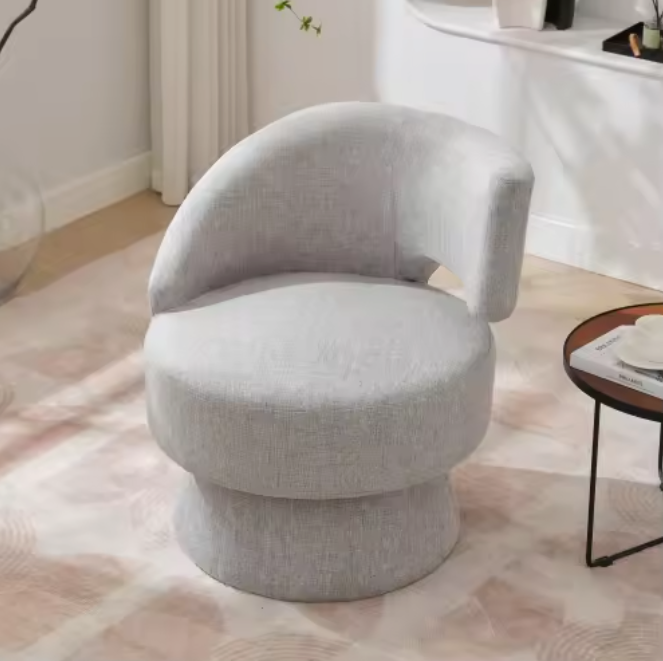 Grijze Draaistoel – Ergonomisch Design met 360° Rotatie, Hoog Zitcomfort en Verstelbare Voeten