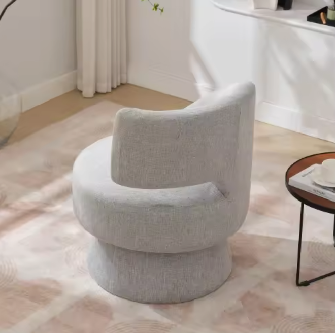 Grijze Draaistoel – Ergonomisch Design met 360° Rotatie, Hoog Zitcomfort en Verstelbare Voeten