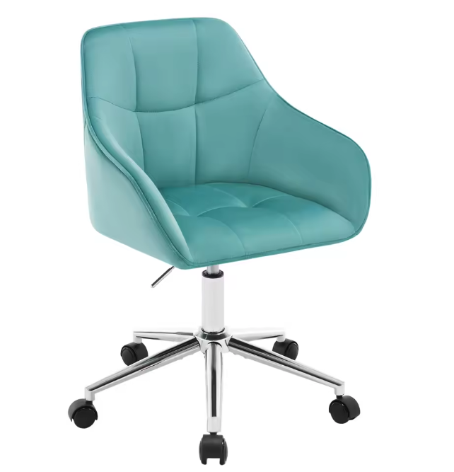 Fluwelen Bureaustoel met Armleuningen – In Hoogte Verstelbaar & 360° Draaibaar, Modern en Comfortabel
